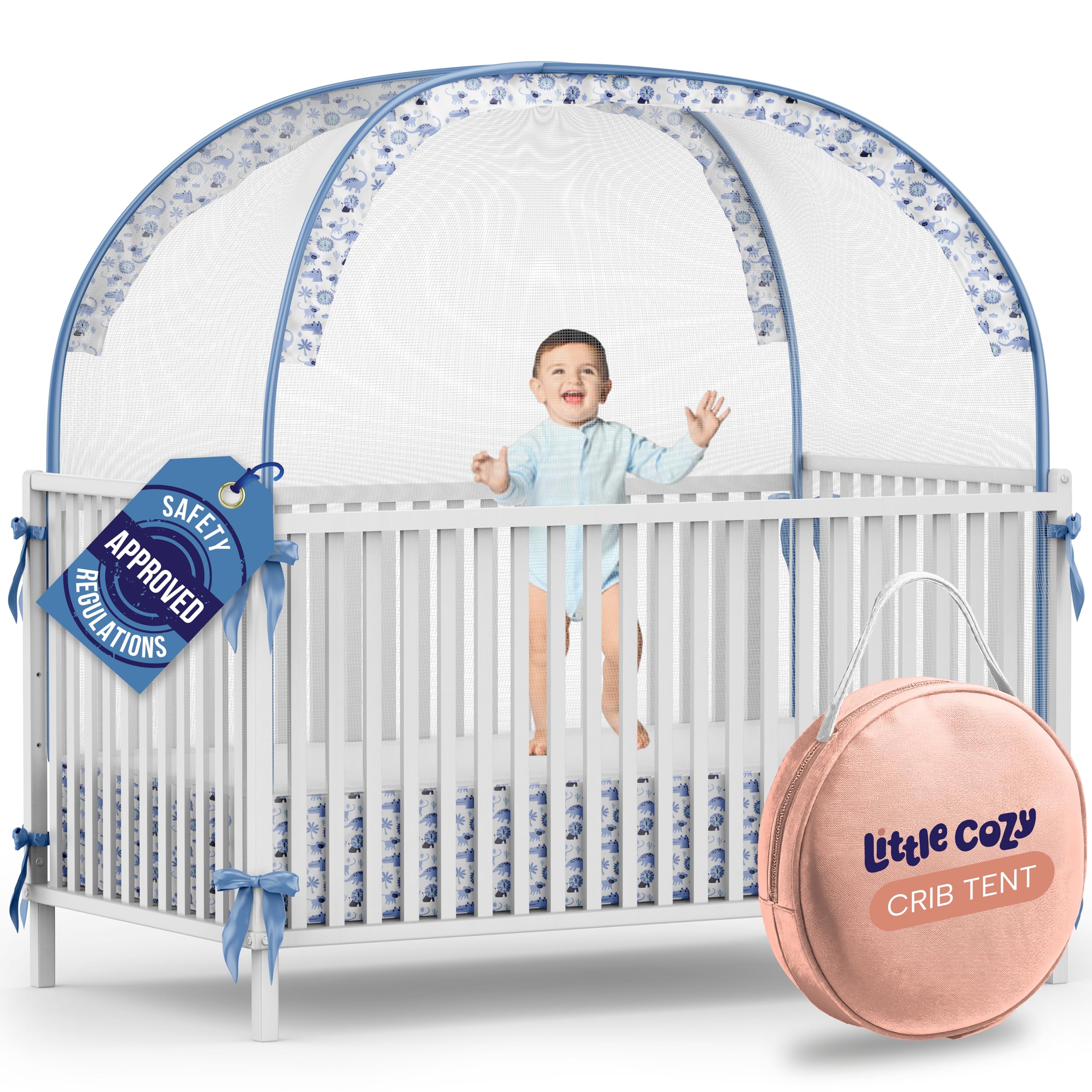 Photo 1 of Crib Tent to Keep Baby from Climbing Out – Pop Up Crib Net Canopy with Strong Breathable Mesh, Double Auto-Lock Zippers & Durable Frame – Easy Install Baby Safety Cover for Standard Cribs