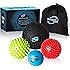 Deep Tissue Massage Ball Set - for Trigger Point Myofascial Release, Foot Reflexology, Plantar Fasciitis – Physical Therapy Mobility Balls – Foam Roller Ball, Spiky Ball, Lacrosse Ball