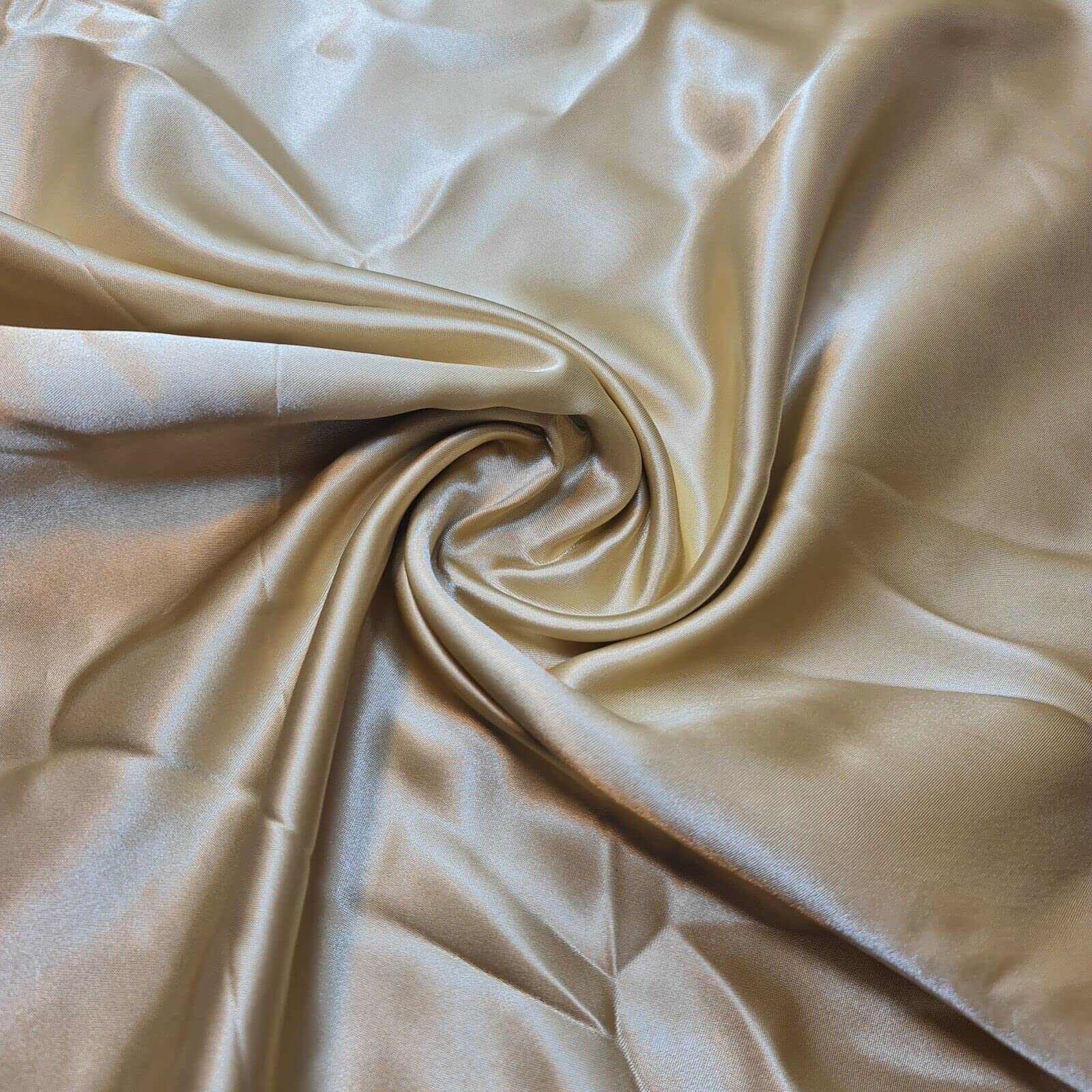100% Polyester/Poly Silk Silky Satin Fabric, Dressmaking, Wedding, Prom - Dress Craft Fabric Material 58" - 150 cm Wide Sold As 1 Meter Pre - Cut Lengths (Nude)