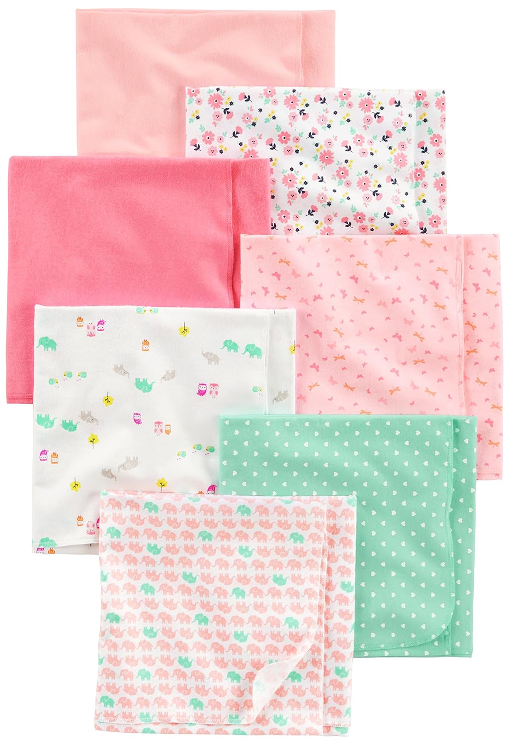 Simple Joys by Carter's Baby Girls' 7Pack Flannel Receiving Blankets