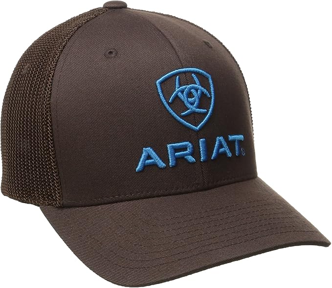 Ariat Men S Brown Blue Half Mesh Hat At Amazon Men S Clothing Store