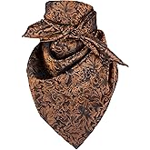 Wyoming Traders Jacquard Baroque 34" Western Cowboy Wild Rag Buckaroo Scarf 100% Silk