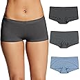 Maidenform Women's Boyshort Underwear, Stretch Cotton Boyshort Panties for Women, Assorted, 3-pack
