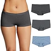 Maidenform Women's Underwear Boy Shorts Pack, 3-Pack, Stretch Cotton Underwear Women Pack, Comfy Boy short Panties for Women