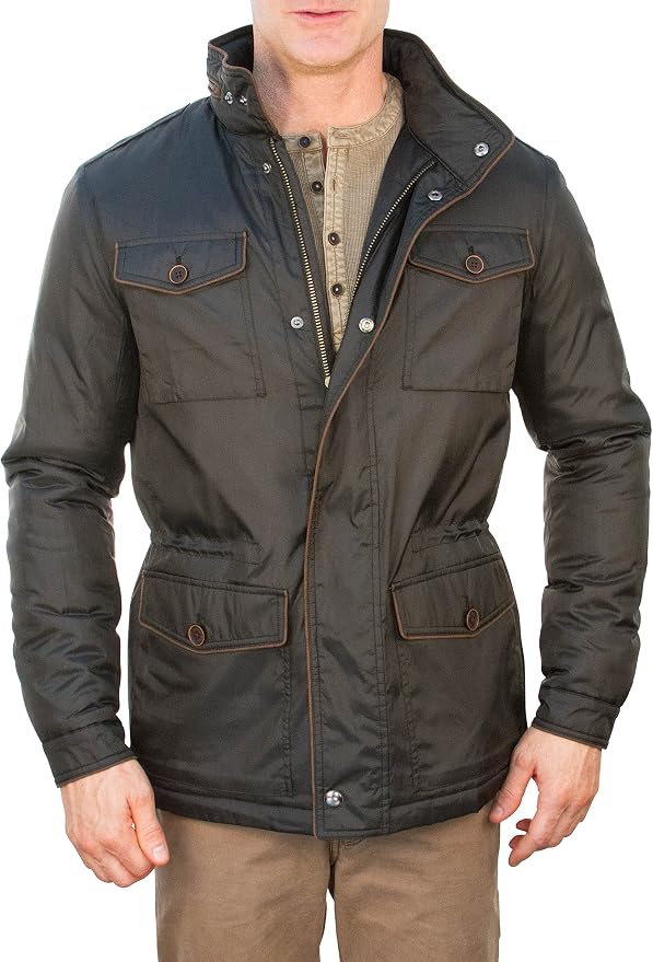 Thaddeus Mens Montgomery De Manga Larga Cierre Doble Impermeable Thaddeus Mens Montgomery De Manga Larga Cierre Doble Impermeable