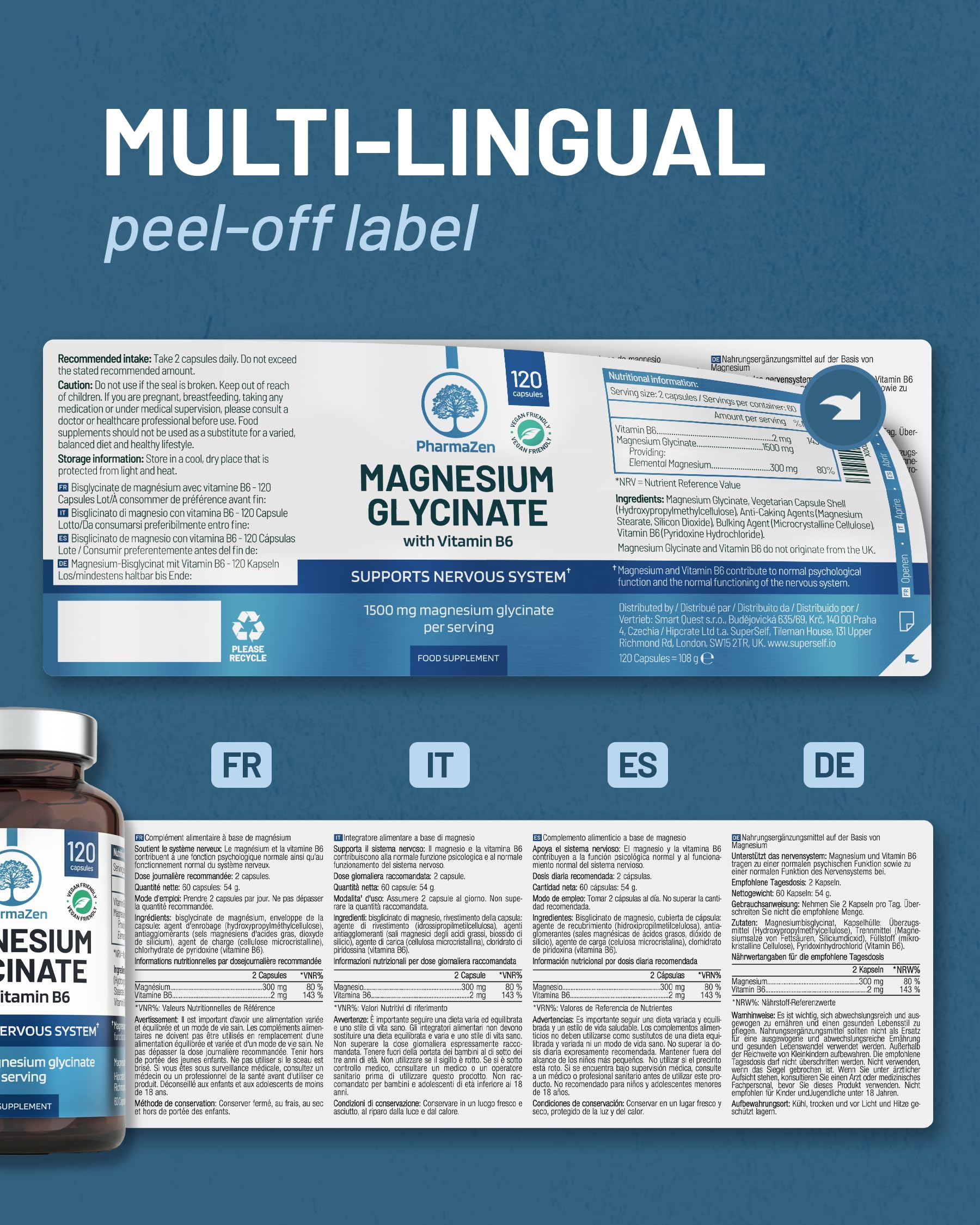 Magnesium Bisglycinat mit Vitamin B6 – Hochdosiert 1500 mg - 120 Kapseln 7