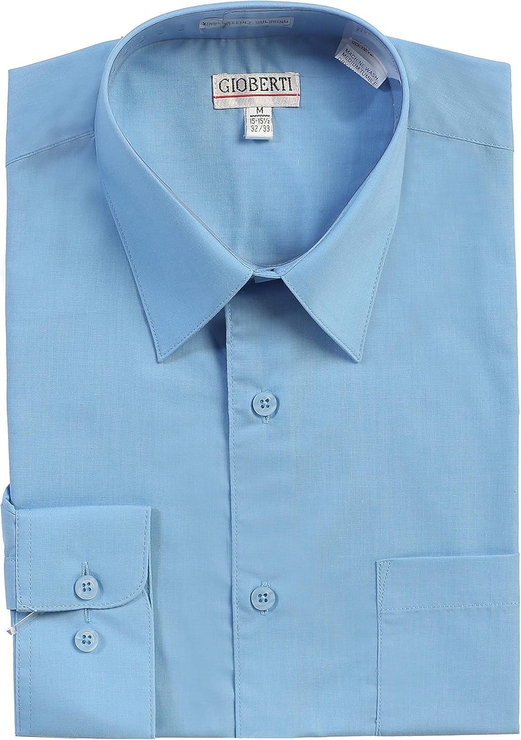 Gioberti Men's Long Sleeve Solid Dress Shirt at  Men’s Clothing store