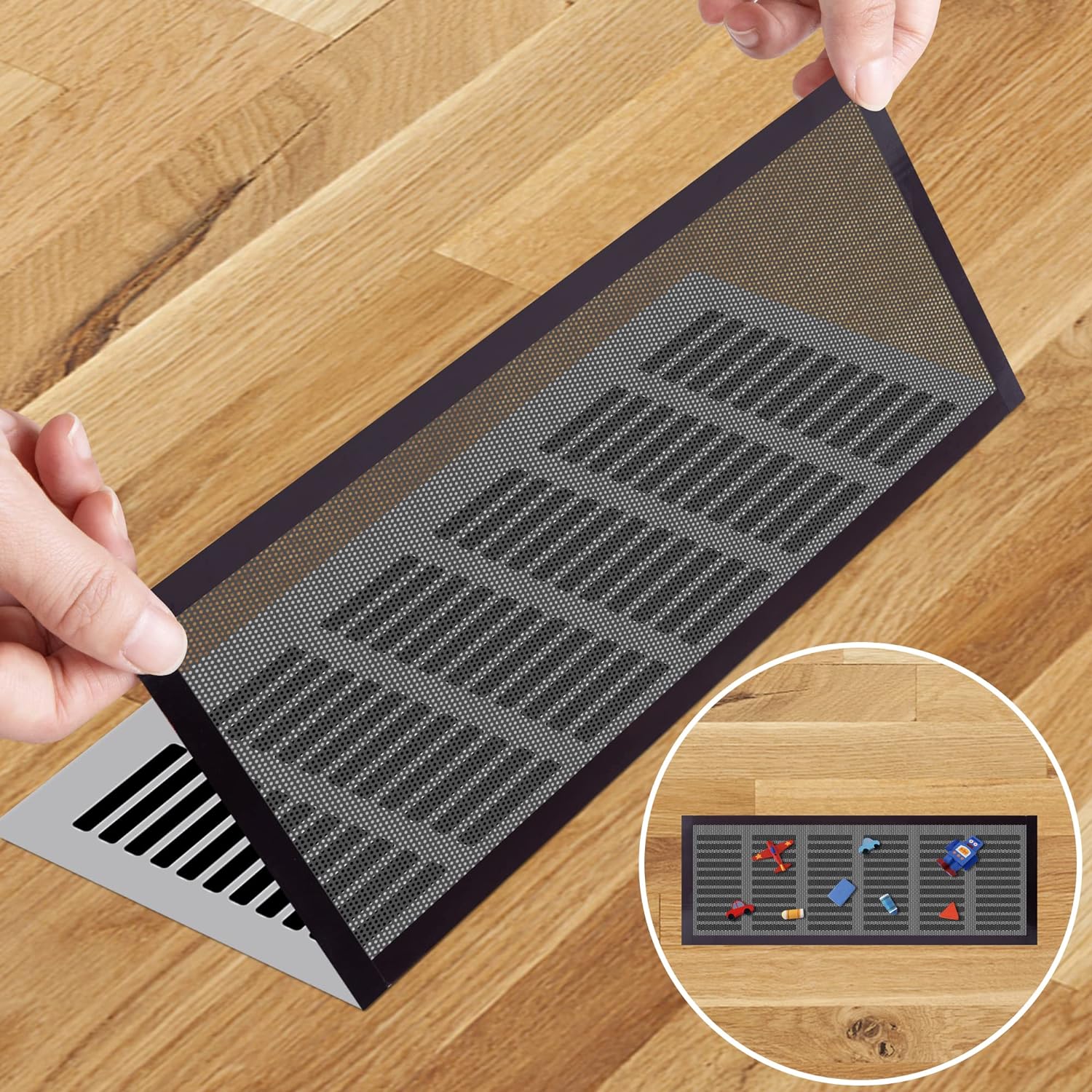 Registers, Grilles & Vents - 8pcs Floor Vent Mesh Covers,Magnetic Air Vent Screen Register Trap, Rectangle PVC Floor Register Mesh Cover for Wall Ceiling Floor Catch Debris Hair Insect (5.5x12