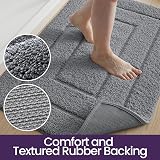 DEXI Bath Mat 60 x 110 cm Grey Microfiber Non-Slip Machine Washable Rug view 6
