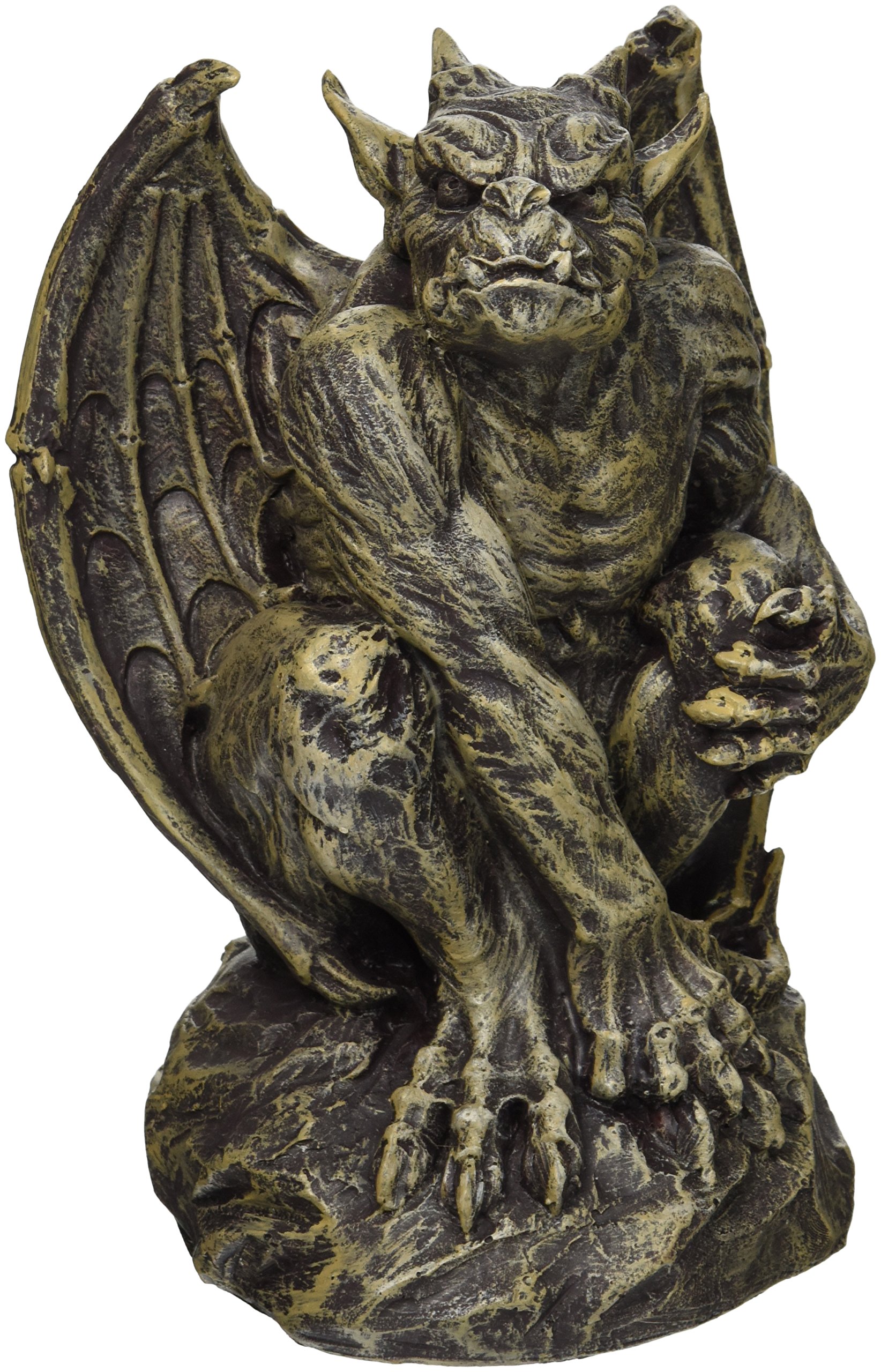 Design Toscano CL5199 Silas the Sentry Gargoyle Gothic Statue, Medium, 18 cm, Polyresin, Two Tone Stone