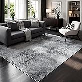 Dadasgk 6x9 Modern Abstract Washable Area Rug Large Grey Carpet,Indoor Neutral Non Slip Stain Resistant Low Pile Rug,Soft Tap