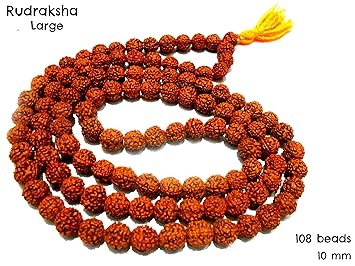 AM Rudraksha mala Jaap Organic Jewellery Mala 100% Original Certified 10mm 108 Beads for Pooja/Astrology/Organic Jewellery Making Beads