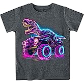 Lovekider Cotton Shirt for 2-6T Boys Truck Dinosaur Toddler Kids T-Shirt Short Sleeve Excavator Construction T-Rex Tee Shirts