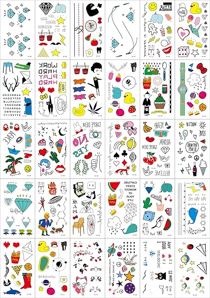 30 Hojas Tatuajes Temporales Para Niños Tatuajes De Linaza