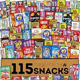 CRAVEBOX Snack and Candy Box (115 Count) Halloween Variety Pack Bundle Assortment Gift Basket Adults Kids Care Package Boyfriend Birthday Office College Teen Boys Men Students Food College School