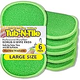 Tub-N-Tile by Tuff-Scrub, Large, 6-Pack, Microfiber, Scrub-N-Wipe Pad, Multi-Surface, Non-Scratch, Dual-Sided, Scrubber for Tubs, Tiles, Sinks &ndash; Machine Washable, Durable Kitchen Sponge