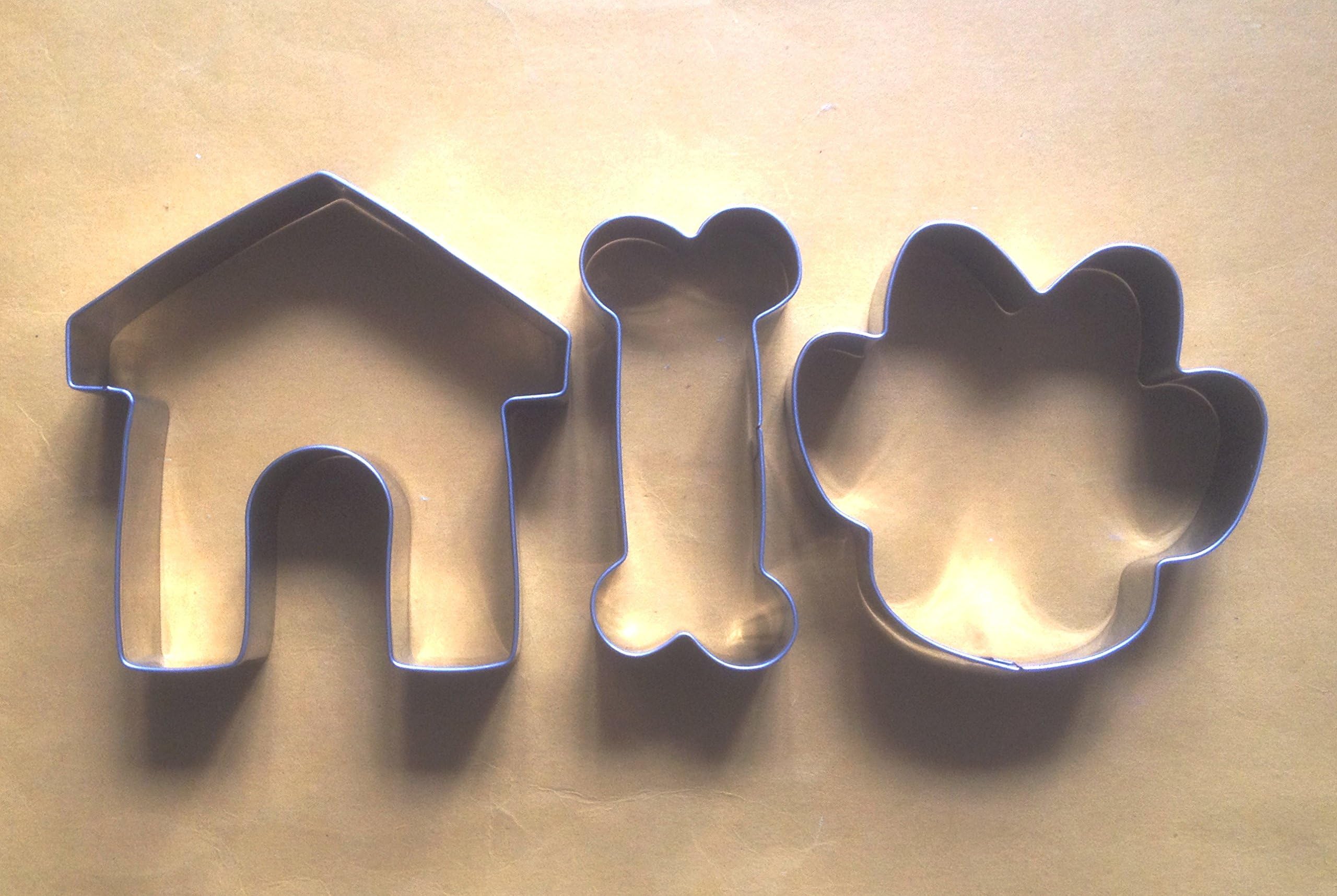 LAWMAN Cookie Cutter Dog paw Dog Bone House Kennel Fondant Pastry Baking Set