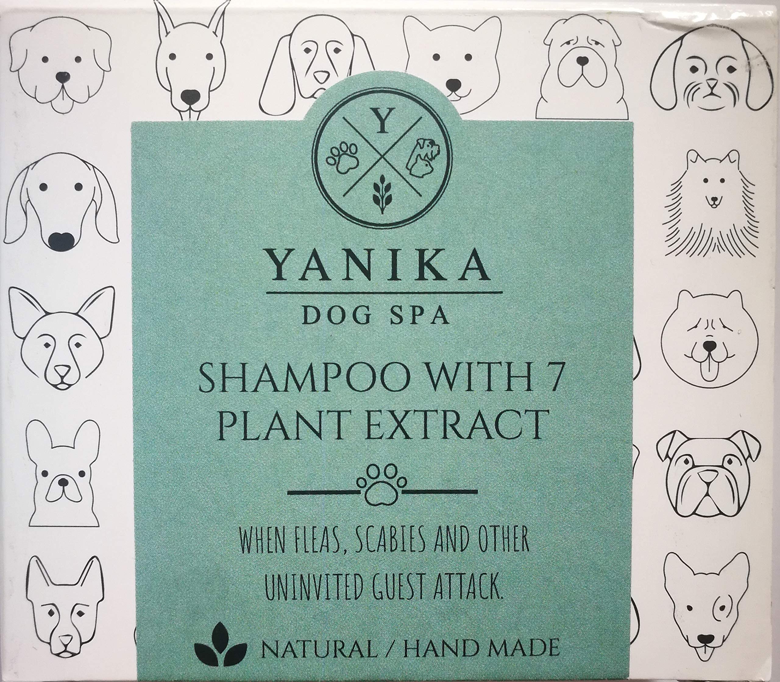 Yanika dog & cat parasite repellent, remove the uninvited guests, handmade shampoo bar with 7 plant extract, hygienic, clean, fresh and deodorize skin, coat, 100% natural