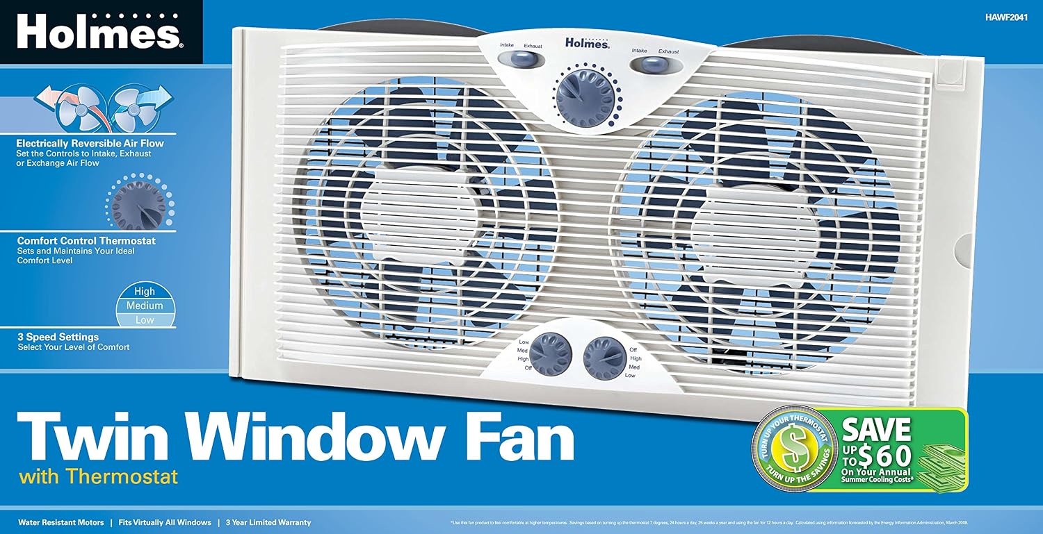 Holmes Hawf 2041 Twin Window Fan With Comfort Control Thermostat