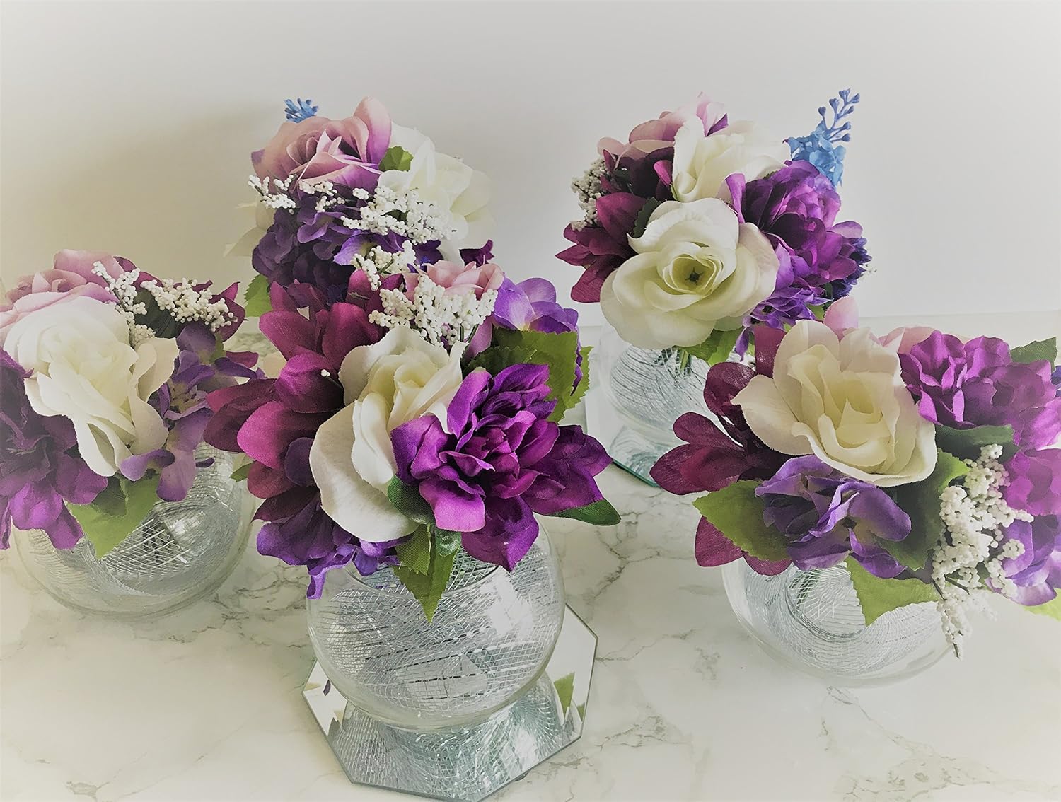 Amazon Com Set Of 5 Wedding Candle Holder Votive Holder Silver Glitter Votives Table Candle Holder Centerpiece Glass Votive Holder Silver Glitter Candles Handmade