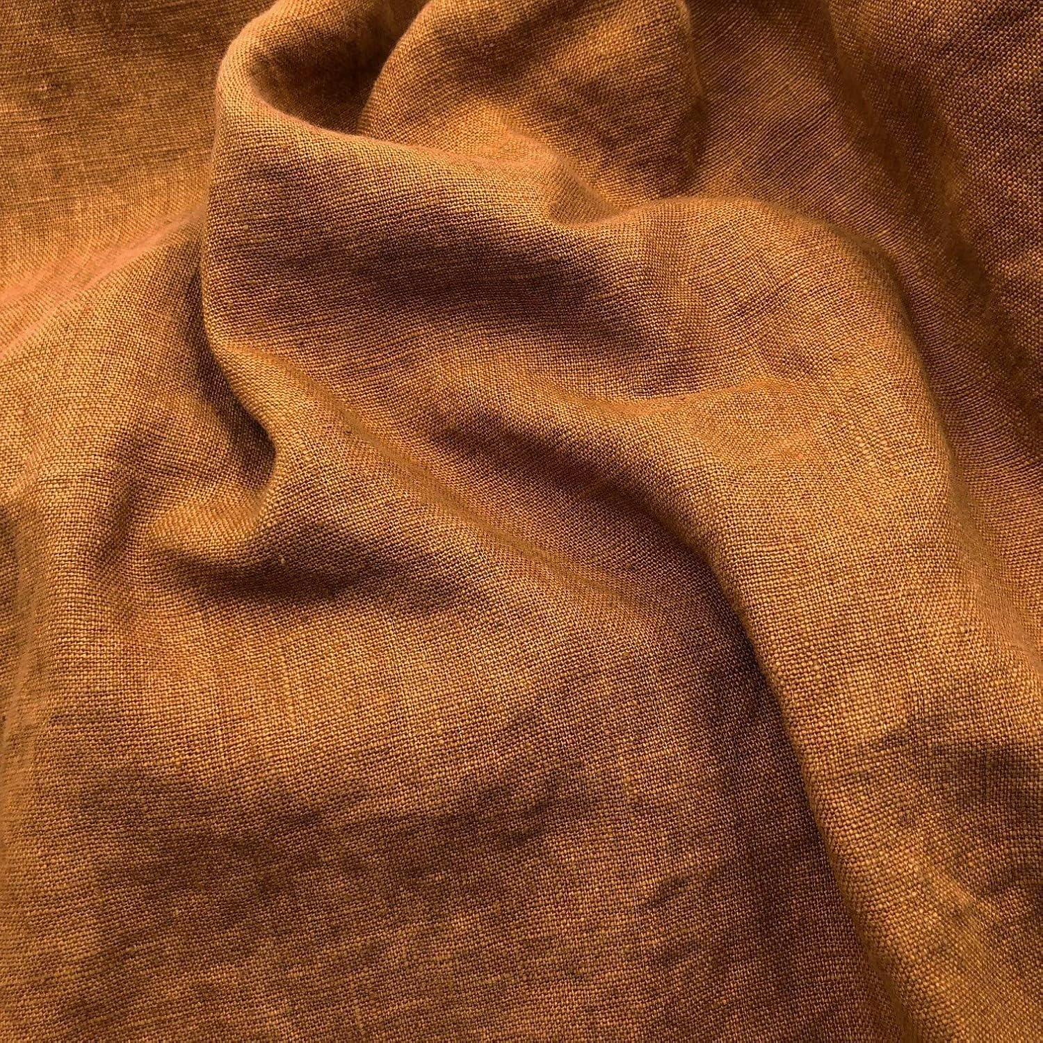 JOWOLLINA Bedspread, 100% Linen, Cinnamon Ochre, 250x280 cm - Image 3