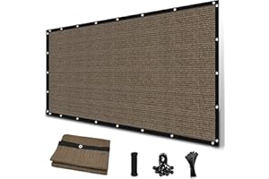 Amagenix 90% Shade Fabric Sun Shade Cloth with Grommets, 8' x 12' Pergola Replacement Shade Cover Canopy for Garden Outdoor Patio, Mocha (We Make Custom Size)