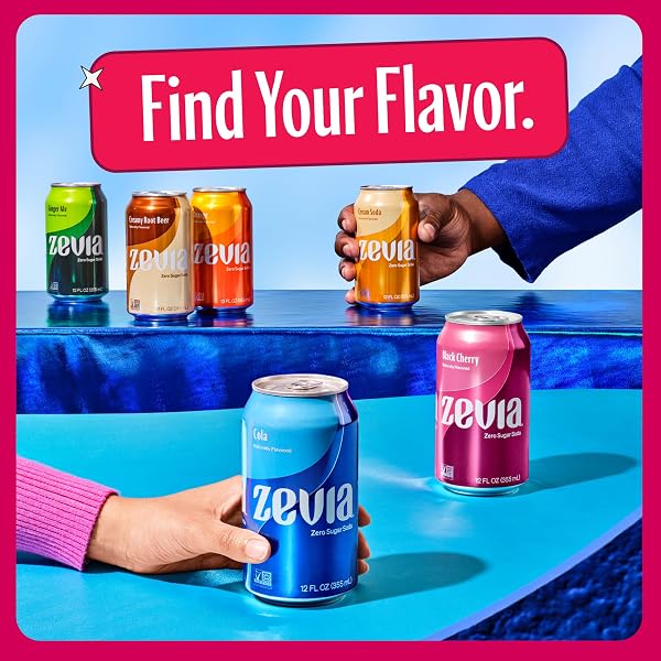 ZEVIA ZERO SUGAR SODA, DR ZEVIA, 12 OZ CANS (8-PACK) – NATURALLY SWEETENED, ZERO CALORIE SUGAR FREE SODA – NON-GMO PROJECT VERIFIED, GLUTEN-FREE, VEGAN