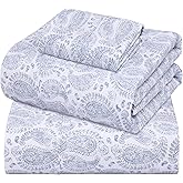 ZOYER 100% Cotton Sheets – Twin XL Size Percale Bedding, Cooling & Breathable, Durable with a Crisp, Soft & Comfortable Feel, 16" Deep Pocket, 3-Piece Set, Paisley Imprint