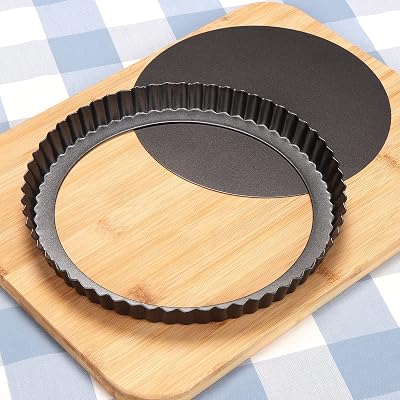 Sinnsally 22cm Quiche Pan Flan Tins with Loose Base Fluted Tart Tin