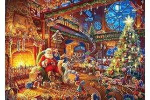 CHENGQISM Christmas Puzzles 1000 Pieces, Santa Clause Christmas Puzzle, Santa's Cabin Christmas Puzzles, Christmas Puzzles For Adults 1000 Piece Puzzle For Adults Christmas, Christmas Jigsaw Puzzles