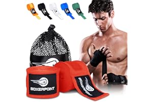 BOXERPOINT 180" Ringside Boxing Wraps for Men & Women - Breathable Hand Wraps for Boxing, Muay Thai, Kickboxing, MMA Gear