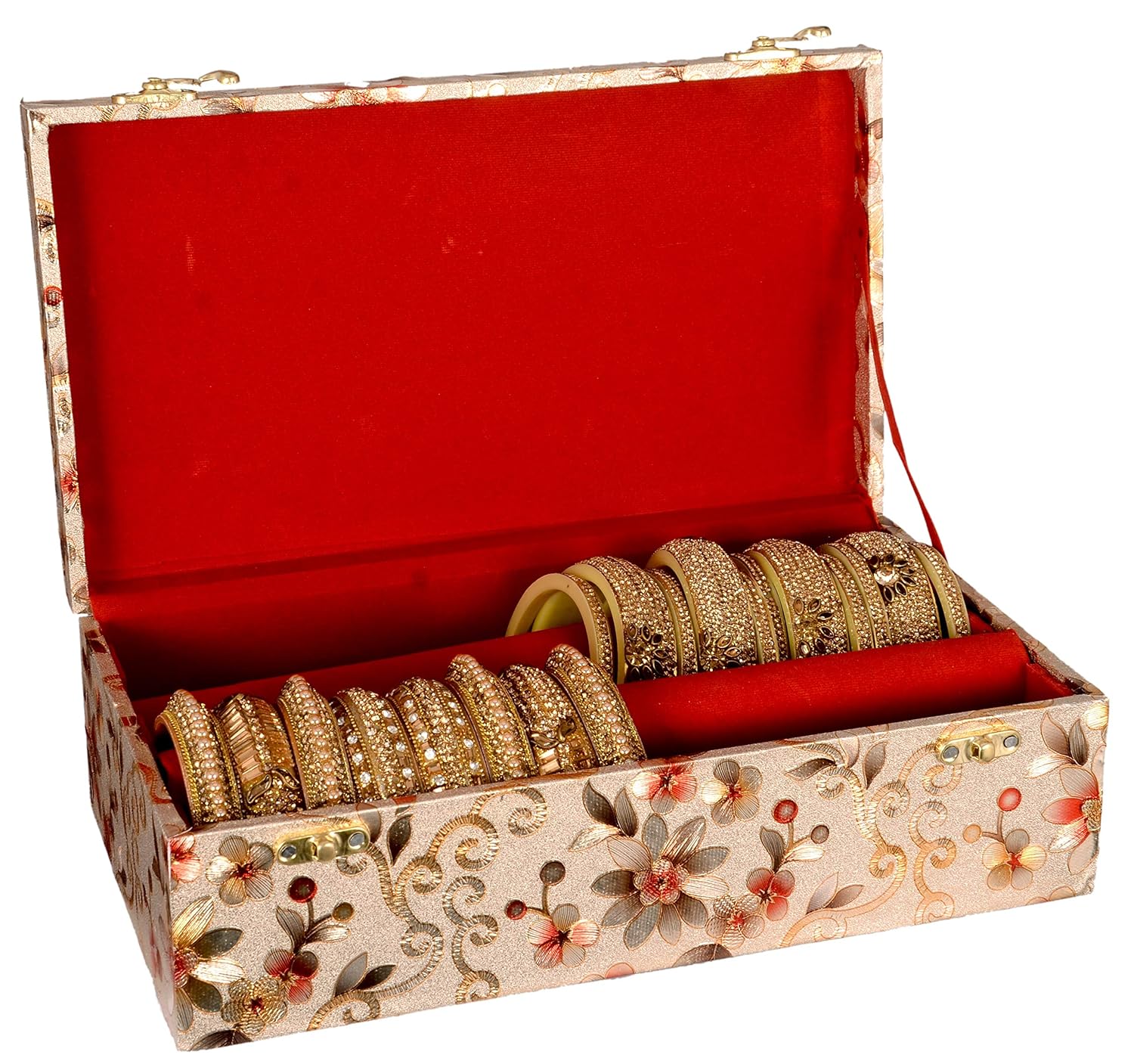 CURIOUS Wooden 1 Piece / 2 Two Rod Bangle Box women Stroage /Churi with