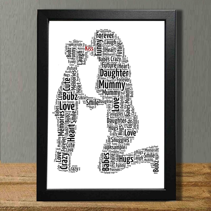 UPK Gifts Personalised Mother Son Keepsake Print Gift Word