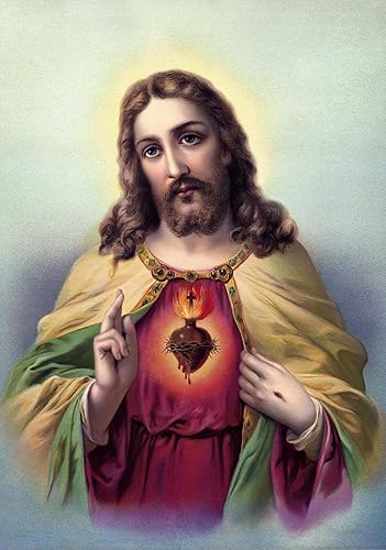 Amazon Com Jesus Christ Poster Print Sacred Heart Of Jesus Catholic Pictures Images Christian Holy Wall Art For Home Decor Religious Posters Handmade