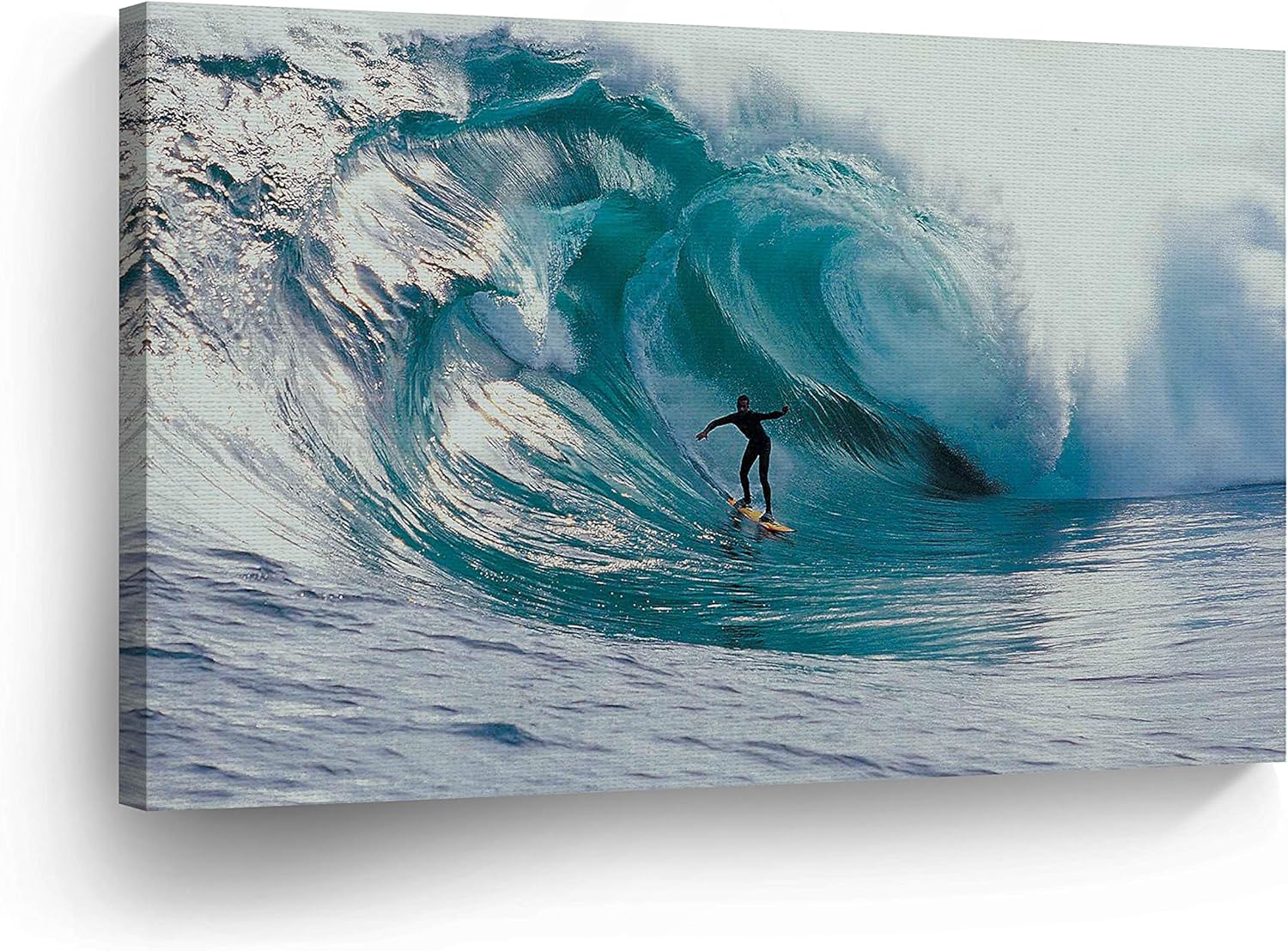 Amazon Com Canvas Print Surfer Wall Art Ocean Waves Big Giant Huge Wave Surfing Guy Beach Nautical Decor Artwork Living Room Office Bathroom Decor Stretched Ready To Hang 100 Handmade In The Usa Surf12 812