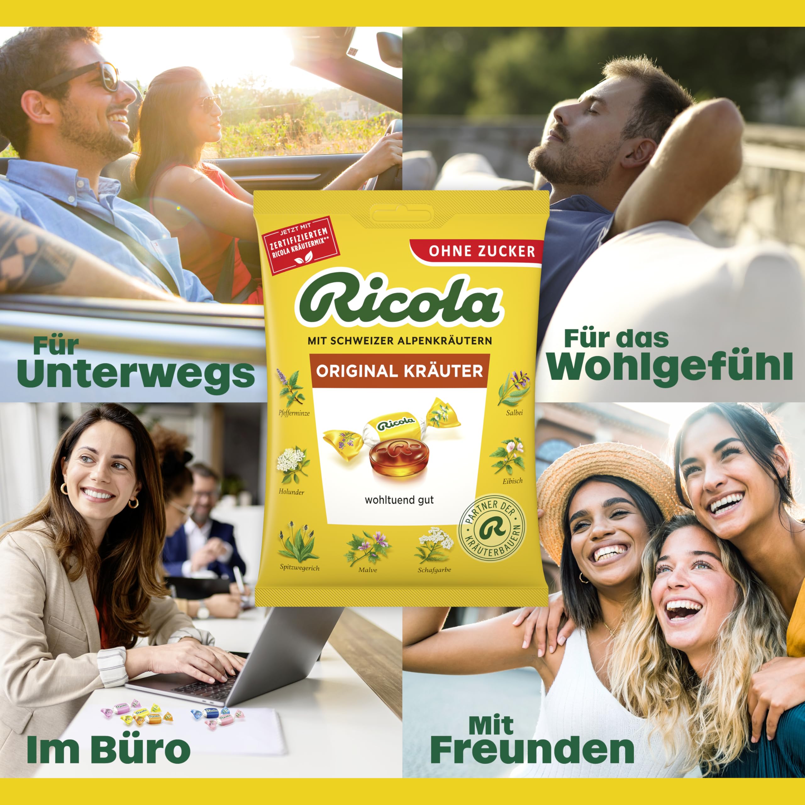 Ricola Original Kräuter, 75g Beutel Original Schweizer Kräuter-Bonbons mit 13 Schweizer Alpenkräutern, zuckerfrei, 1 x 75g, vegan 4