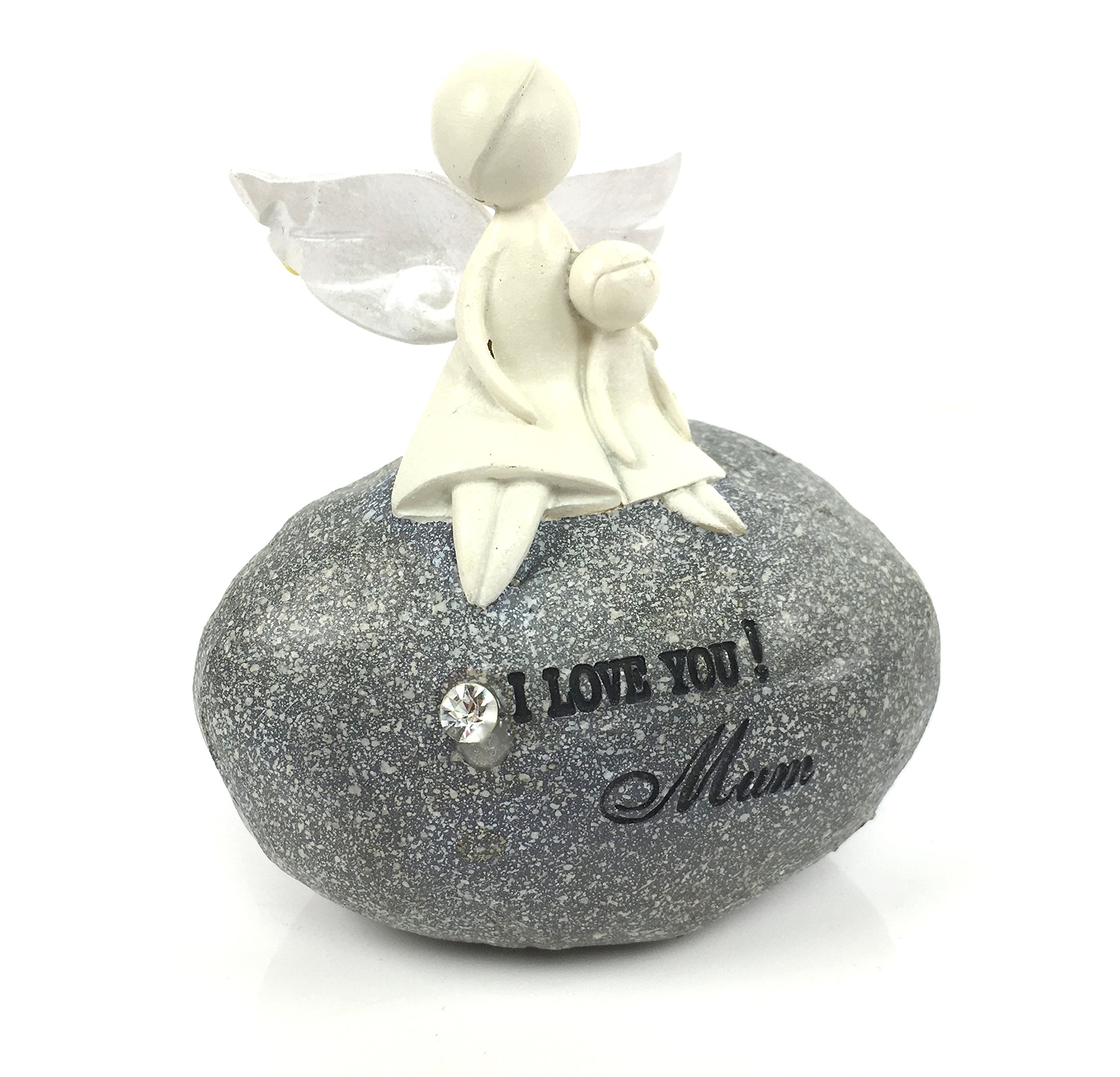 ukgiftstoreonline Beautiful Crafted Love You Mum Angel On Sentimental Pebble