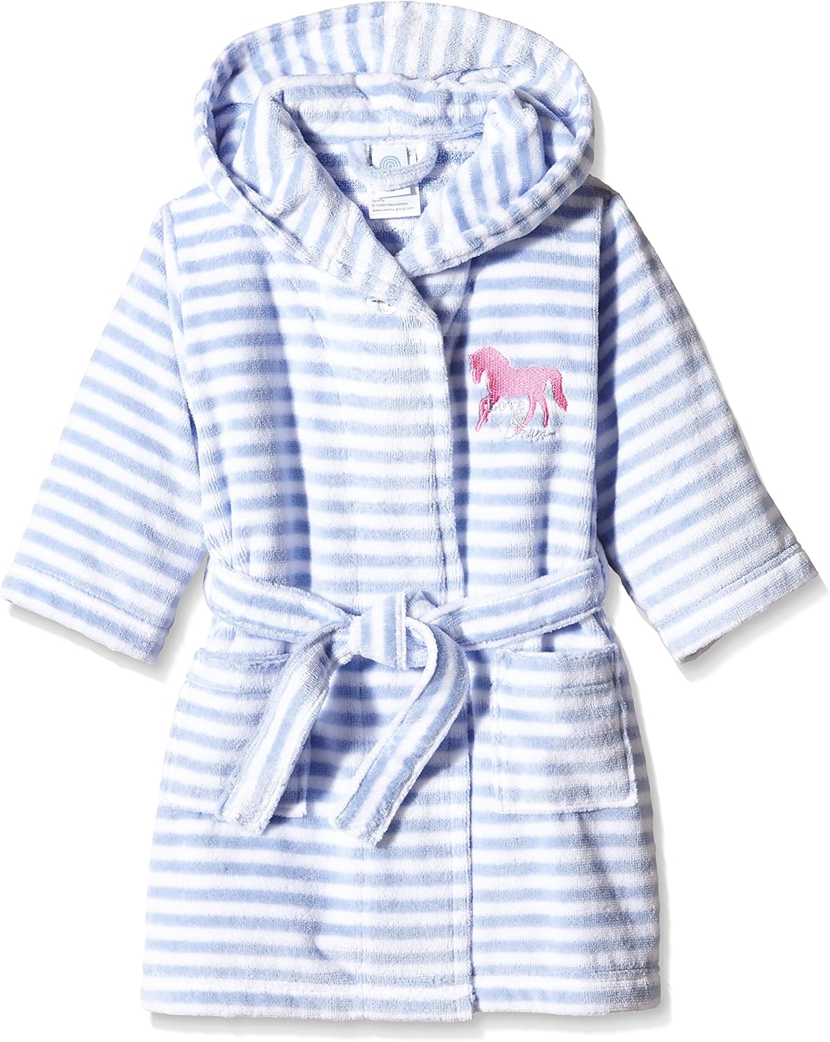 Sanetta Mädchen Bademantel Dunkelgrau Gepunktet - 100% Baumwolle