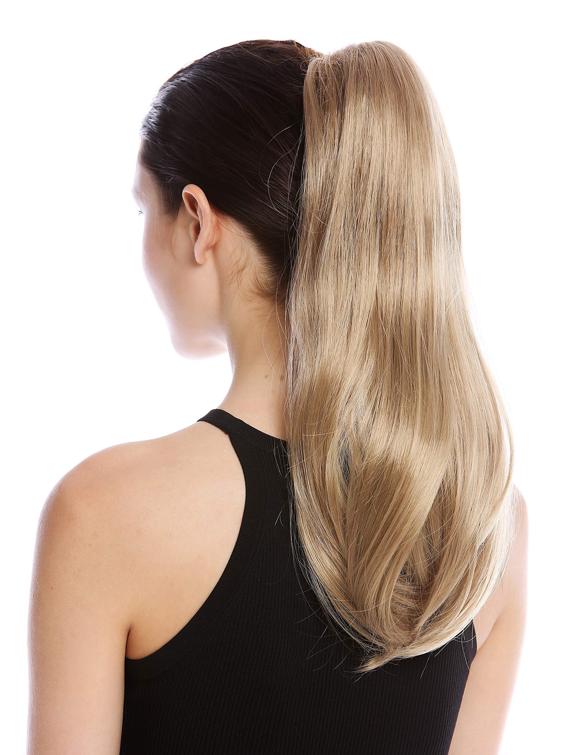 WIG ME UP - TZB-26A-V-16 Ponytail Hairpiece Extensions Claw Grip Clamp long smooth slightly waved honey blond 17inch