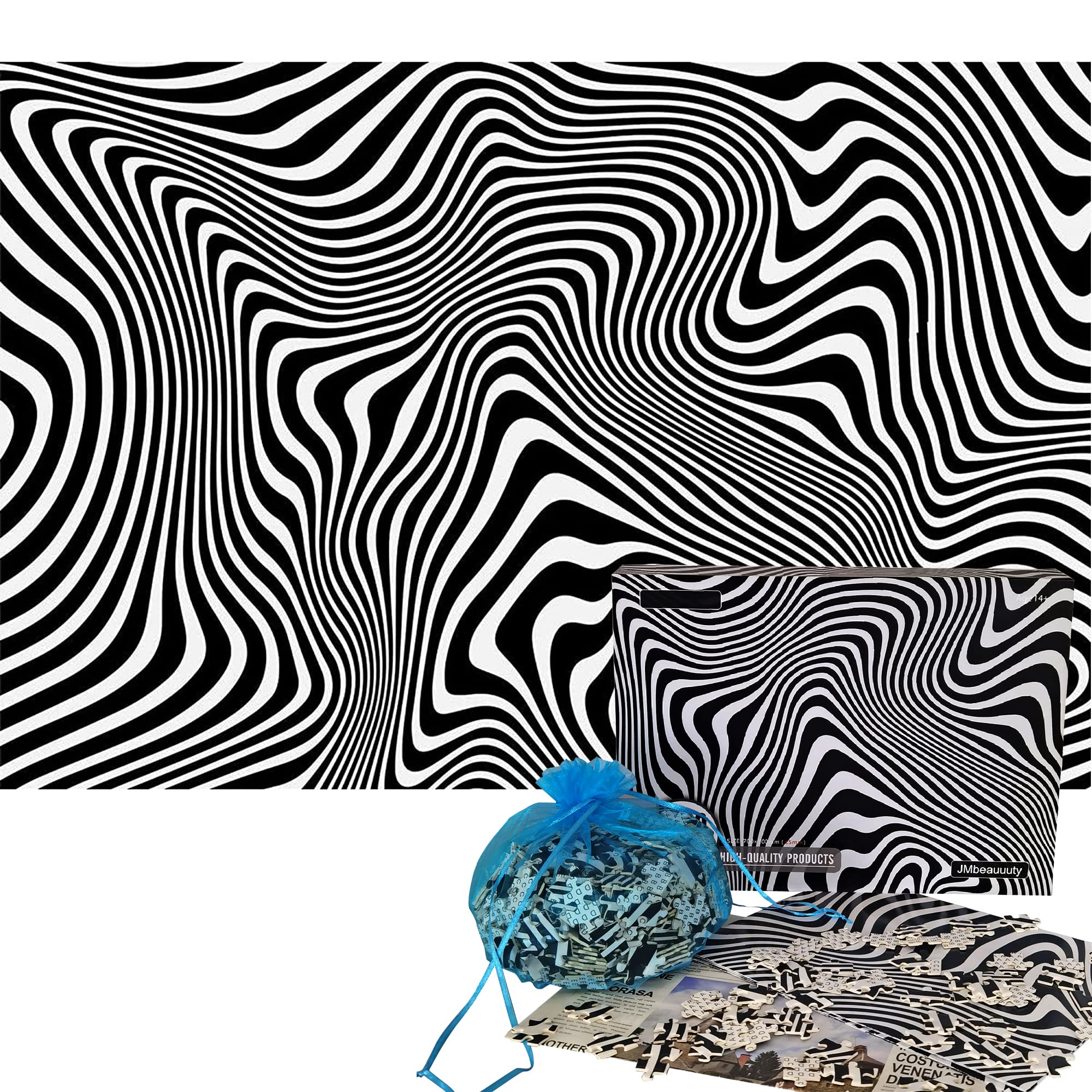 JMbeauuuty Difficult Jigsaw Puzzles for Adults Hard Puzzles 1000 Pieces Impossible Challenging White and Black Jigsaw for Home Decoration - Zebra Patterns 70x50cm