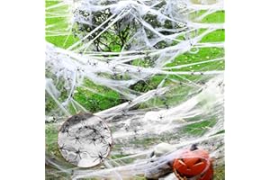 NIWOED 1000 Sqft Halloween Spider Web Decorations with 100 Fake Spiders, Super Stretch Spider Webs Cobwebs Decor, Haunted House Yard Creepy Scene Props Indoor Outdoor Decor and Halloween Party Supplies