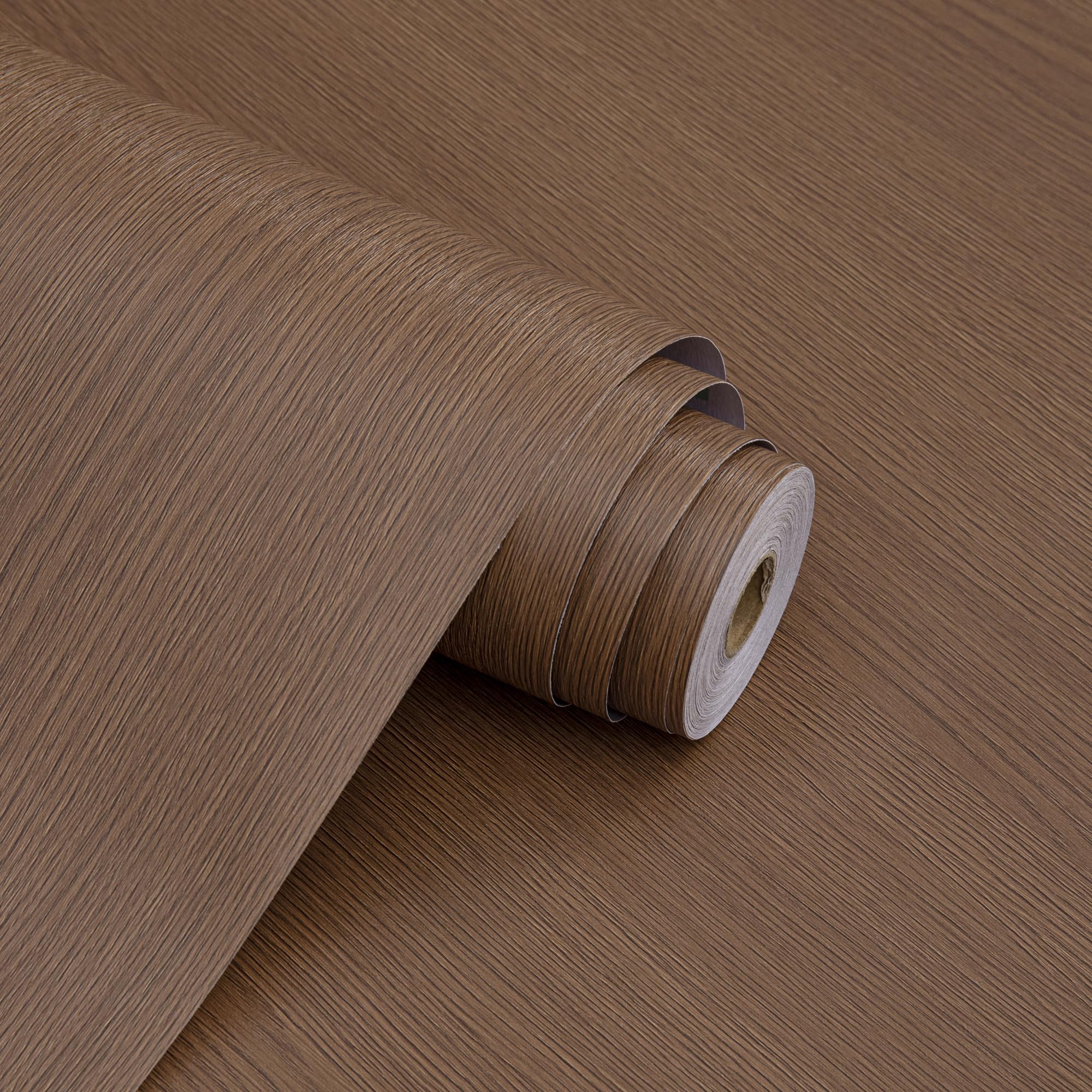 Photo 1 of Haimin Wallpaper (24in X 393in) Wood Contact Paper Peel and Stick Self-Adhesive and Removable Wallpaper for Cabinet Wall Furniture Countertop Kitchen Room Wood Grain Wall Paper (Brown (03))