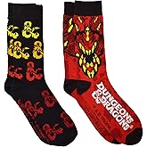 Hyp Dungeon and Dragons Dragons Dice 2 Pack Crew Socks