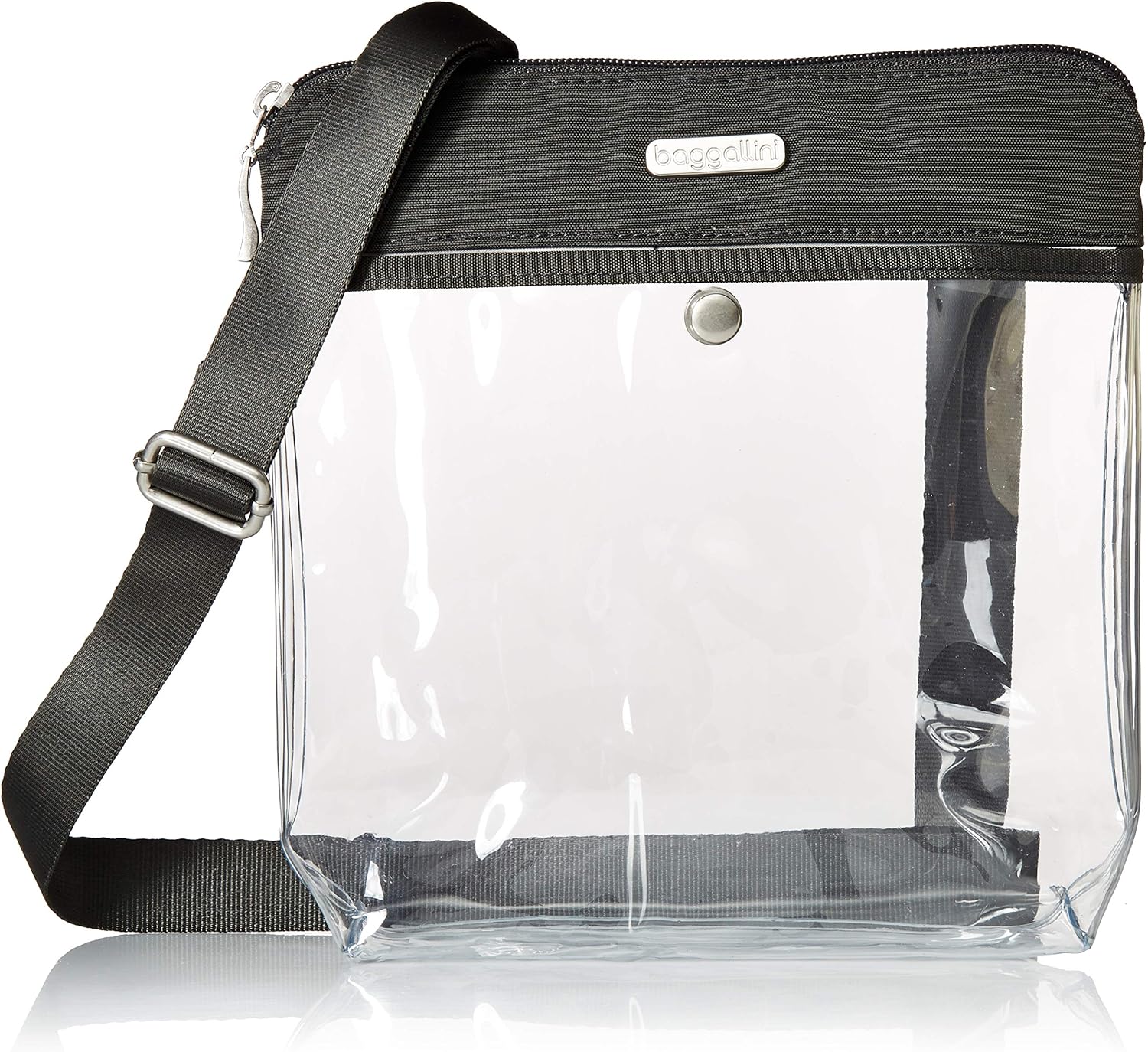 Baggallini Damen Clear Pocket Crossbody Stadium Umhängetasche mit
