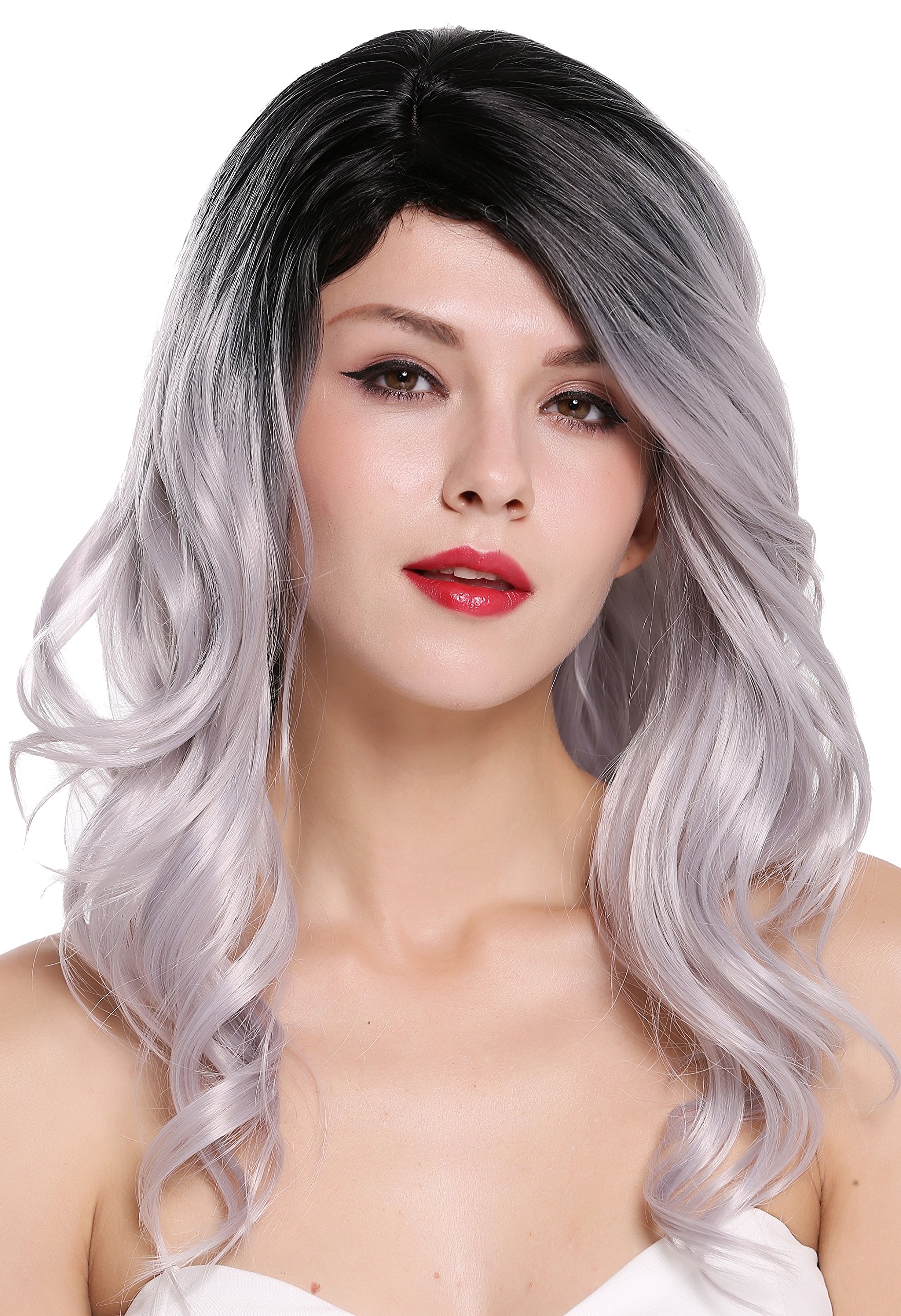 WIG ME UP - RGF-6326-TT1B/SILVER Lady Quality Wig long wavy parting ombre black silvery grey gray