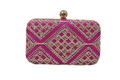 Duchess Handicraft Rectangular Party Box Clutch (000581BG)