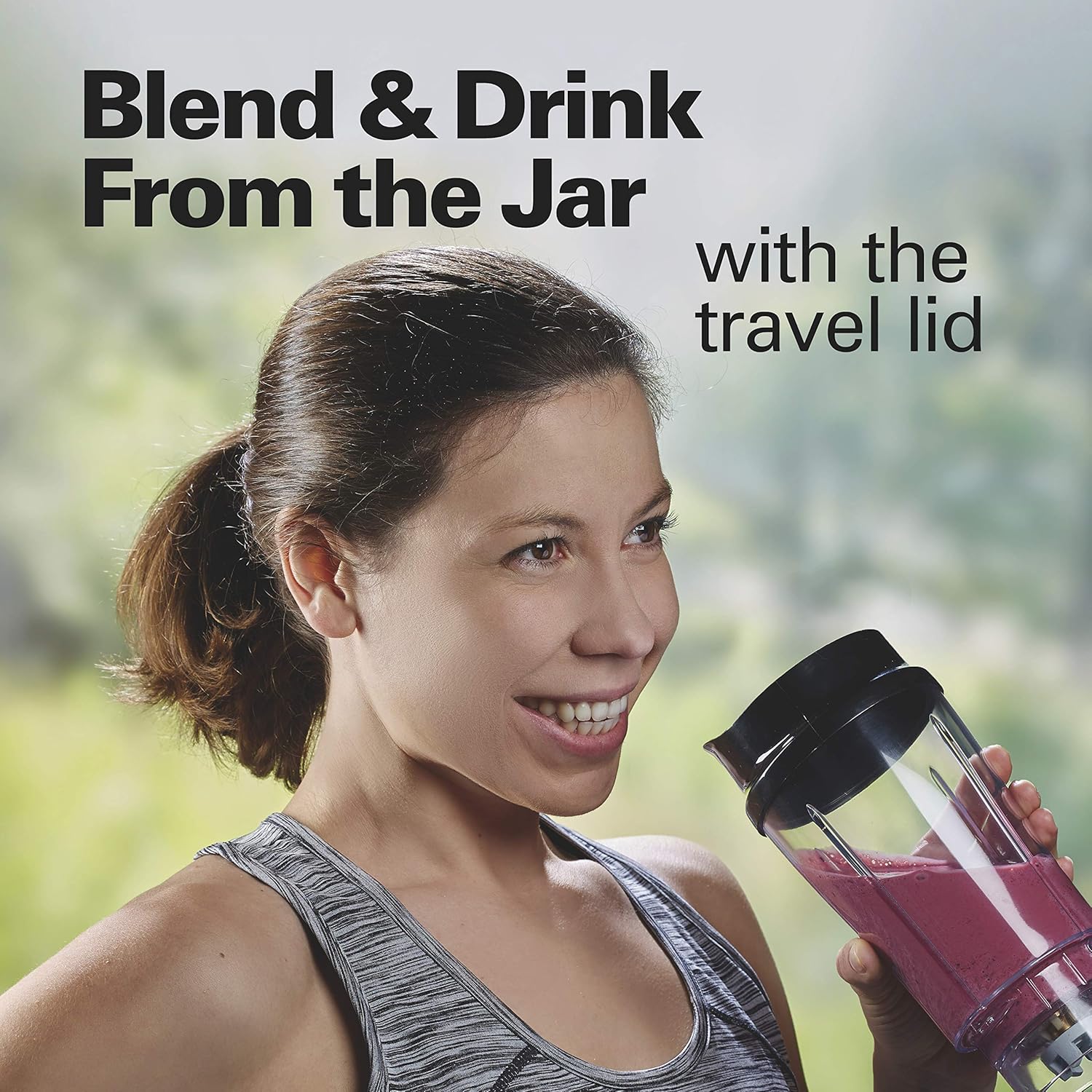 Hamilton Beach Personal Blender for Shakes and Smoothies with 14oz Travel Cup and Lid, Black (51101AV): Kitchen & Dining
