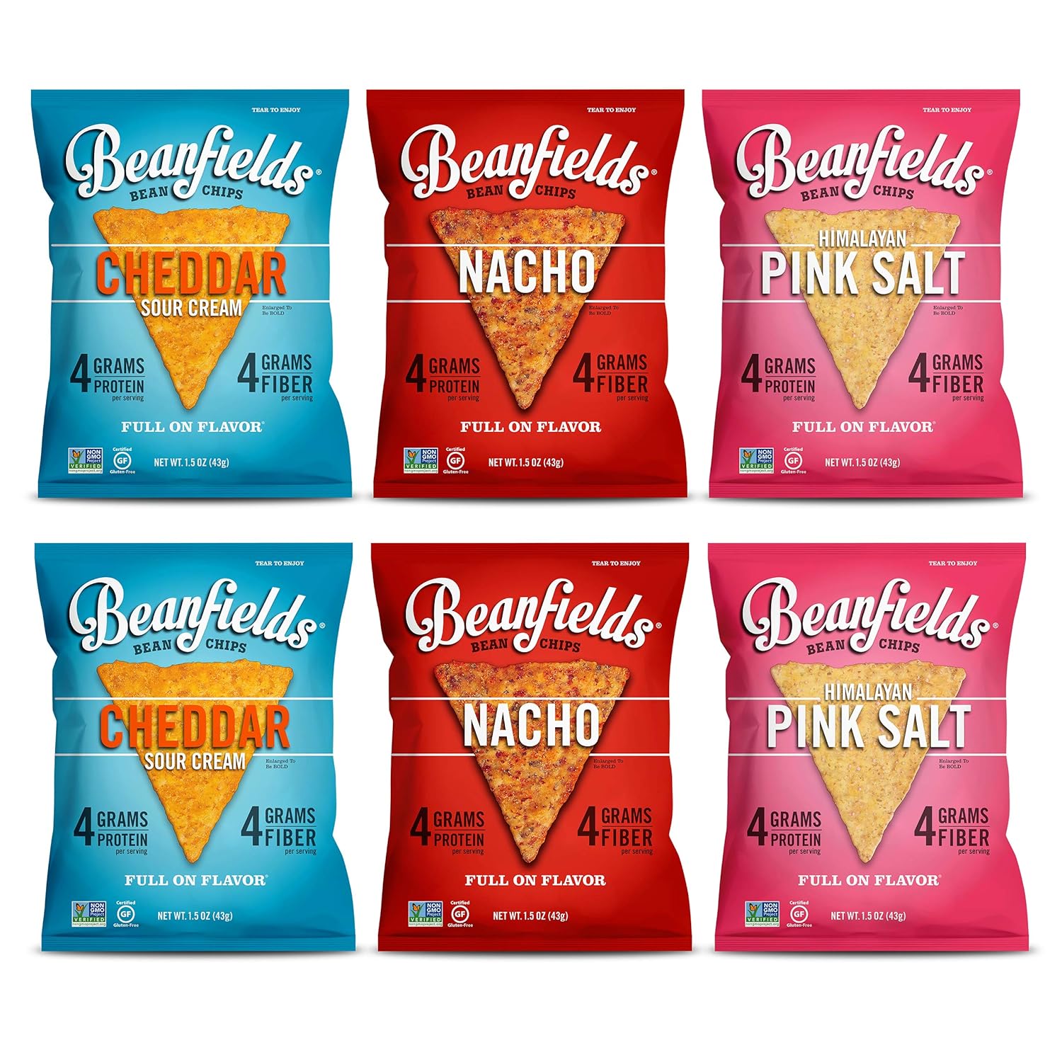 Beanfields Bean Chips High Protein And Fiber Gluten Free Vegan Snack Cheddar Sour Cream 55 Ounce Pack Of 6