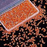 Laopottbeads 1100PCS 4mm Bicone Crystal Glass Beads for Jewelry Making, Sparkling Mini Beads for Suncatchers, DIY Bracelets & Craft Projects (Orange)