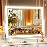 Gvnkvn Lighted Makeup Mirror, 17.3"x13" Hollywood Vanity Mirror with Led Lights, Three Color Lighting Modes, and 10X Magnific